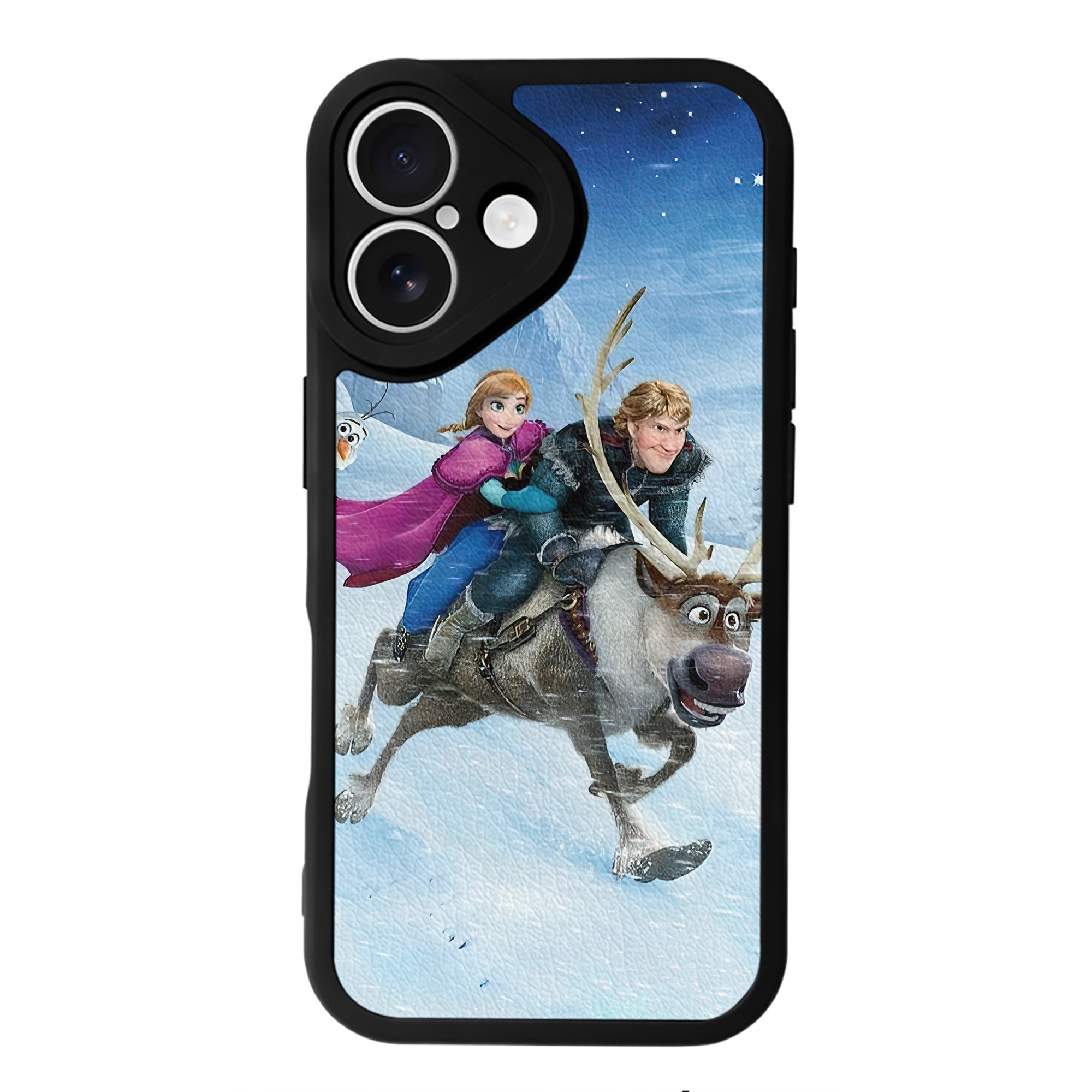 （画像用） アナと雪の女王 アンナ エルサ Frozen Anna Elsa 【iPhone 16シリーズ対応】シリコンスマホケース（レザー調） 材質：シリコン